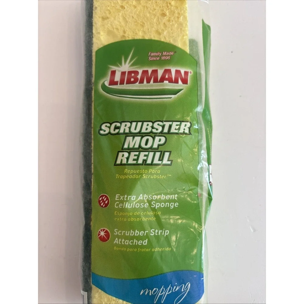 Libman Scrubster Mop Refill Extra‎ Absorbent Cellulose Sponge #00105 Fits #00105